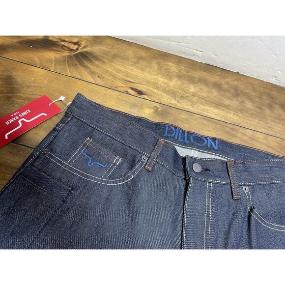 Kimes Ranch Men's Dillon Raw Jeans Blue 100% Cotton Wide Bootcut 34x34 USA Made - Picture 4 of 13